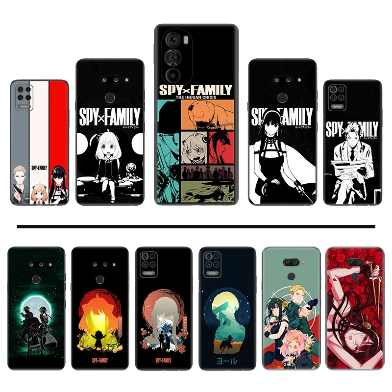 Spy X Family Anime Black Anti-Drop Phone Case For LG K52 K40 K61 K41S K42 K51S K50 K71 G6 G7 k92 Moto G8 G 71 60 G51 G50 G31 G30