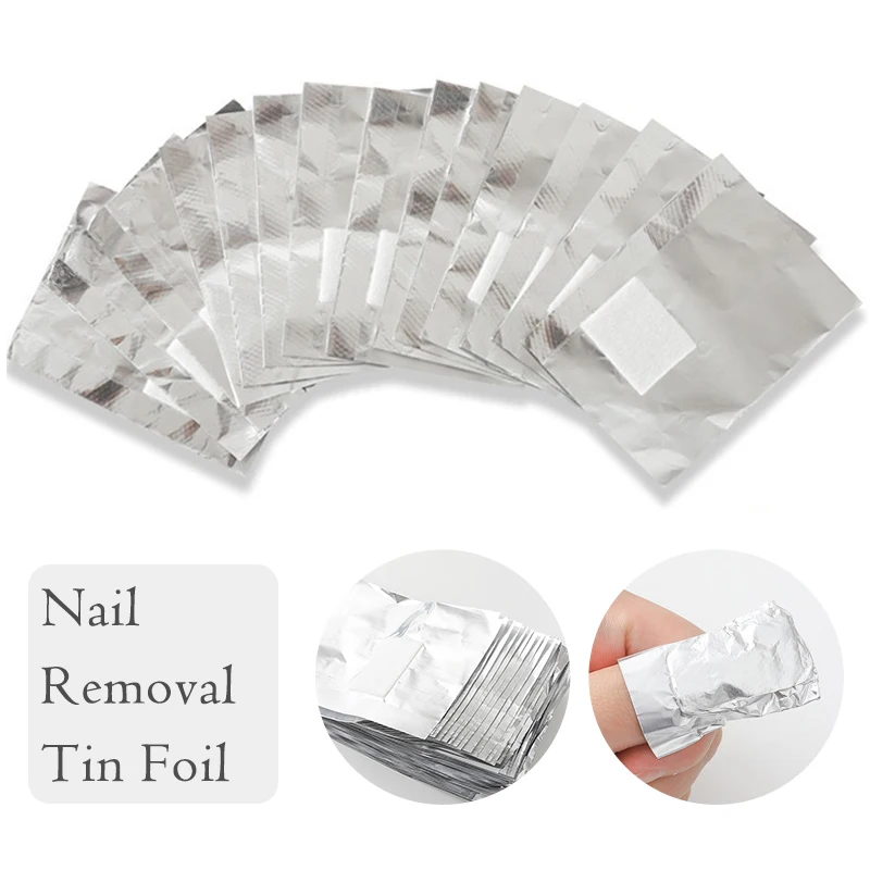 

50/100Pcs/Bag Aluminium Foil Nail Art Soak Off Polish Nail Removal Cleaner Wraps Nail Towel Gel Polish Remover Manicure Tool