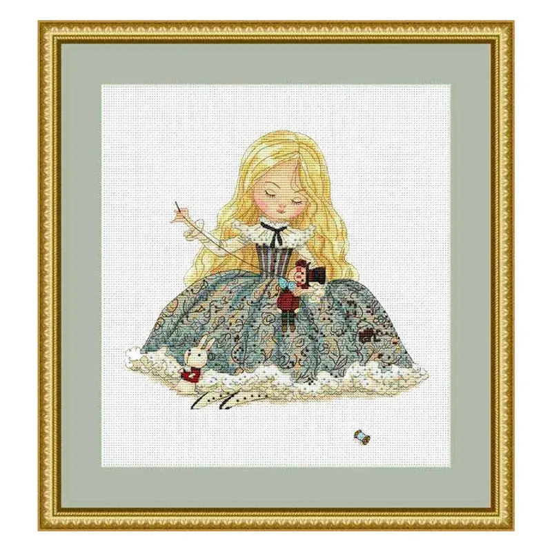 Набор для вышивки крестиком Fishxx, точная печать E1182, прошитая кукла, персонаж аниме, ручная вышивка