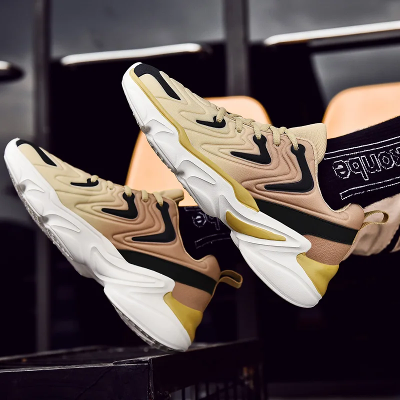 Men Sneakers 2021 Breathable Non-Slip Popcorn Men Platform Casual Sneakers Male Outdoor Tennis Fashion Sport Shoes