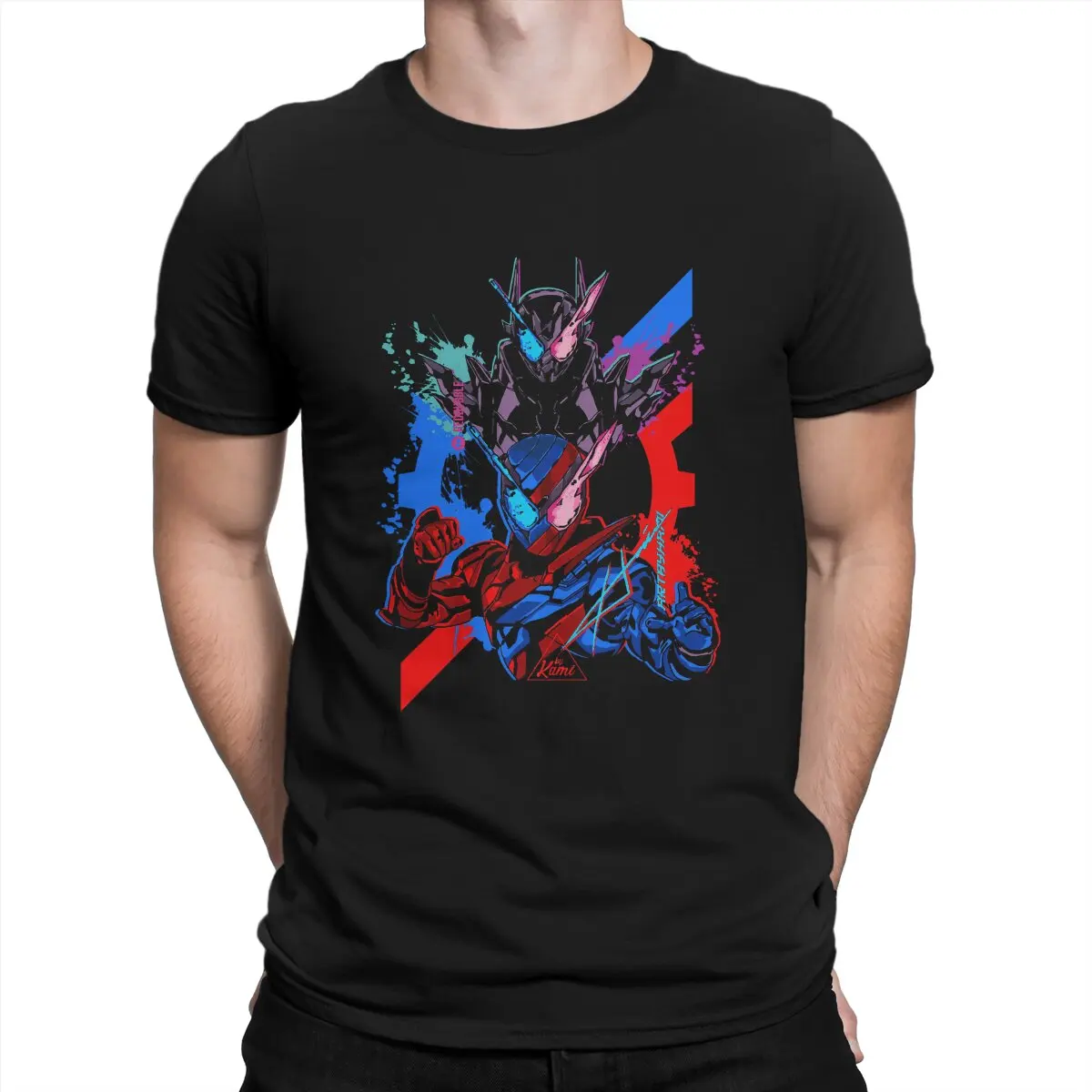 

Men's Build Black Hazard T Shirts Kamen Rider Japanese Anime Pure Cotton Clothes Fashion Short Sleeve Crew Neck Tees Gift Idea