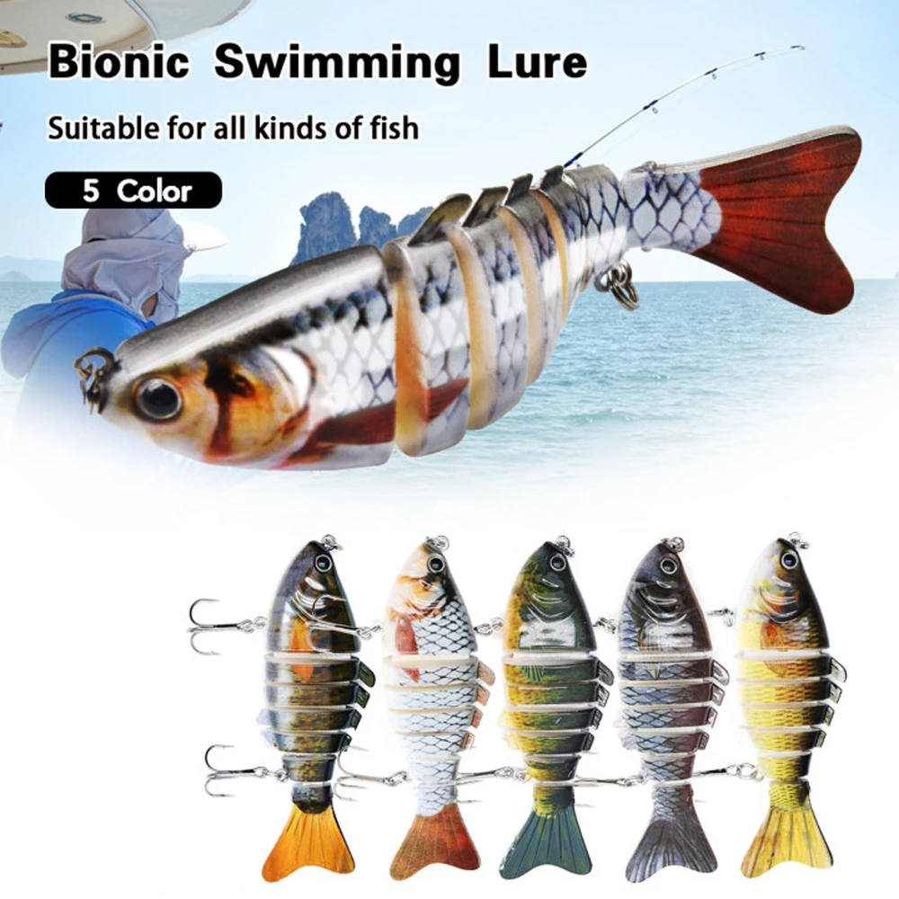 

5PCS Fishing Lures Heavy-Duty Metal Multi Jointed Swim Saltwater Bass Catfish Pike Muskie Large Fish Fishing Segmented Lure Kit