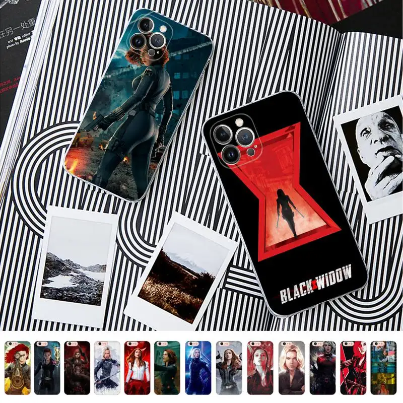 

Disney Black Widow Phone Case For iPhone 14 11 12 13 Mini Pro XS Max Cover 6 7 8 Plus X XR SE 2020 Funda Shell