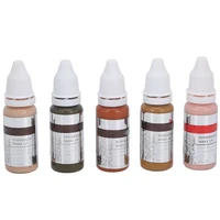 5colors microblading pigment semi permanent makeup tattoo ink black eyebrow lips eyeliner color pigments for practice skin15ml