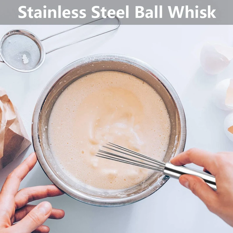 Ball Whisk Wire Egg Used To Manually Stir Liquid Butter Cream Batter DIY Baking Utensils