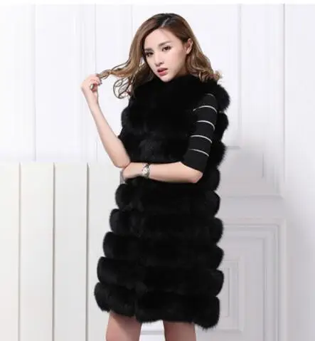 Faux fur coat women's fur vest silver fox fox fur lengthened winter women's dress