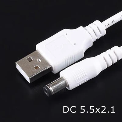 Белый 3 фута 5 в постоянного тока Шнур питания USB к DC мм x 1 35 Цилиндрический разъем
