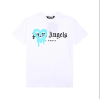 new palm angels 22ss letter logo short sleeve round neck men women t shirt unisex lovers couple style cotton boyfriend gift