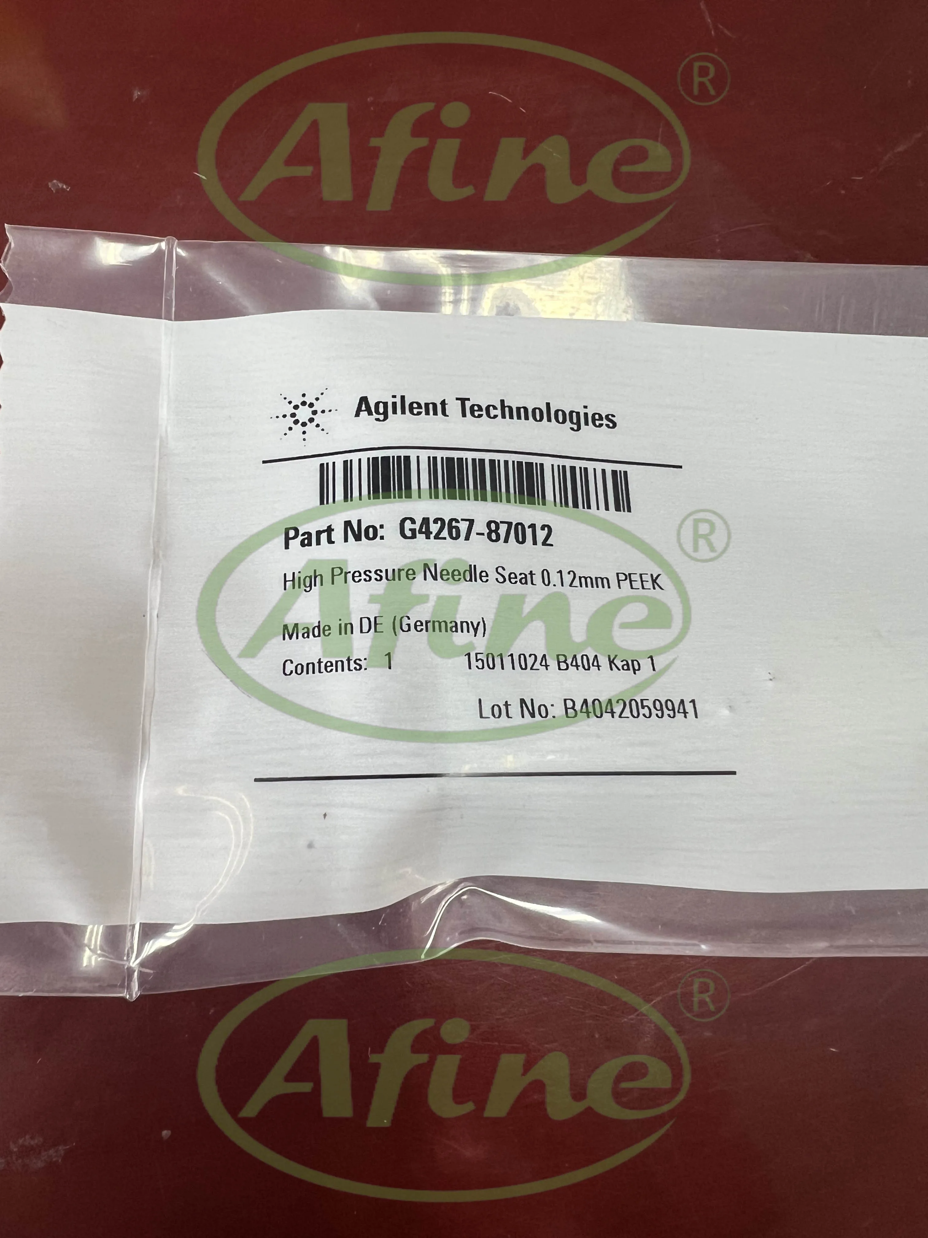 Игольчатый игольчатый гнездо AFINE Agilent G4267-87012 PEEK капиллярный внутренний диаметр 0 12