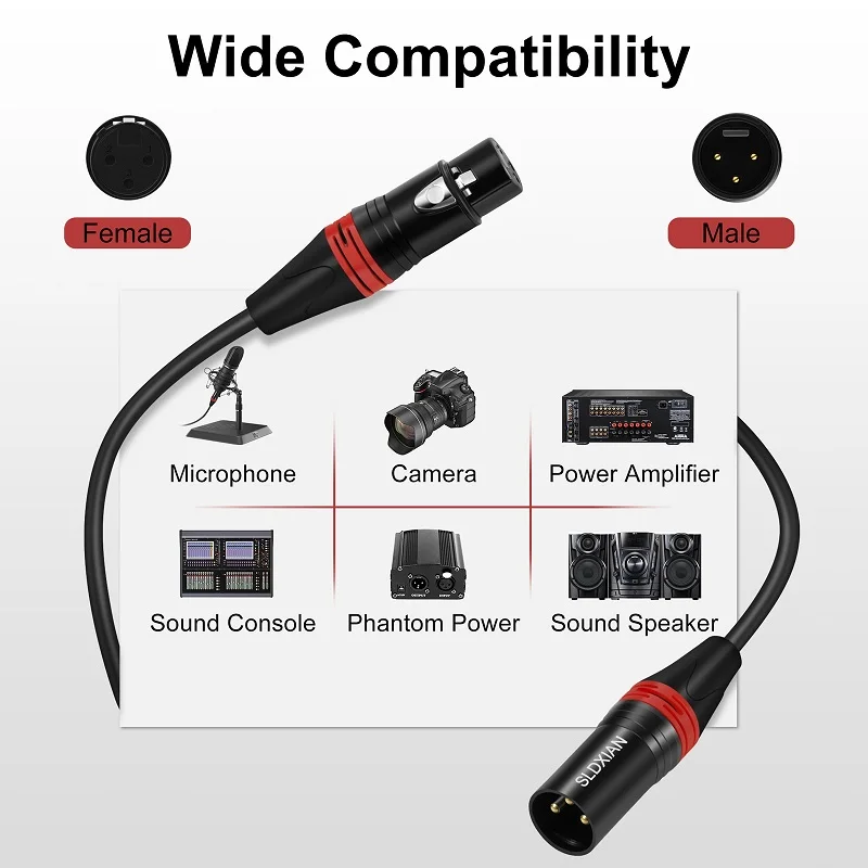 Фото Микрофонный кабель Shuliancable XLR для записи студийного динамика, полностью медные провода, 1 м, 2 м, 3 м, 5 м, 8 м, 10 м №4