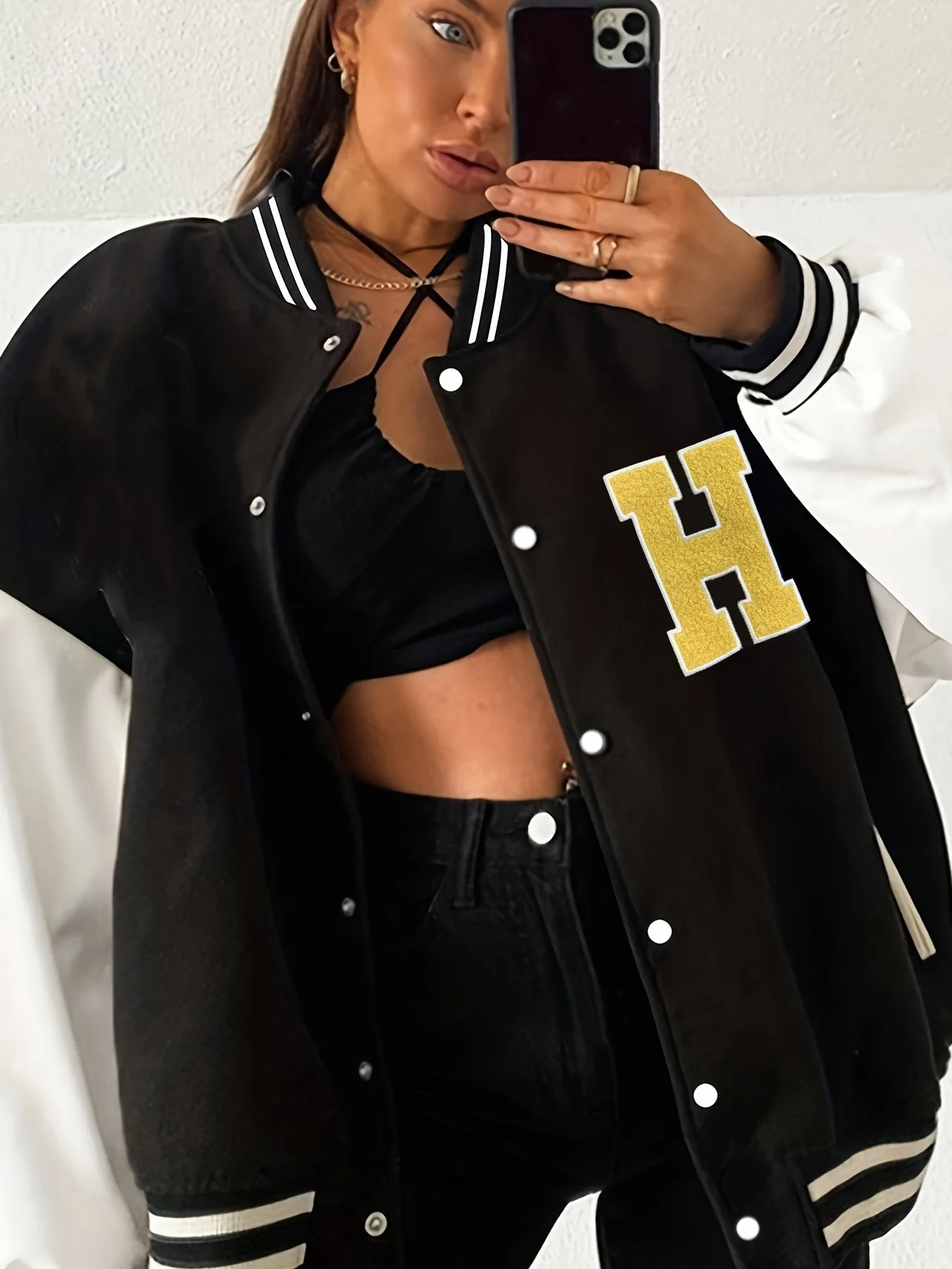 

2023 Spring and Autumn New Women's Fashion Temperament Stitching Long-sleeved Cardigan Baseball Jacket Jackets for Women