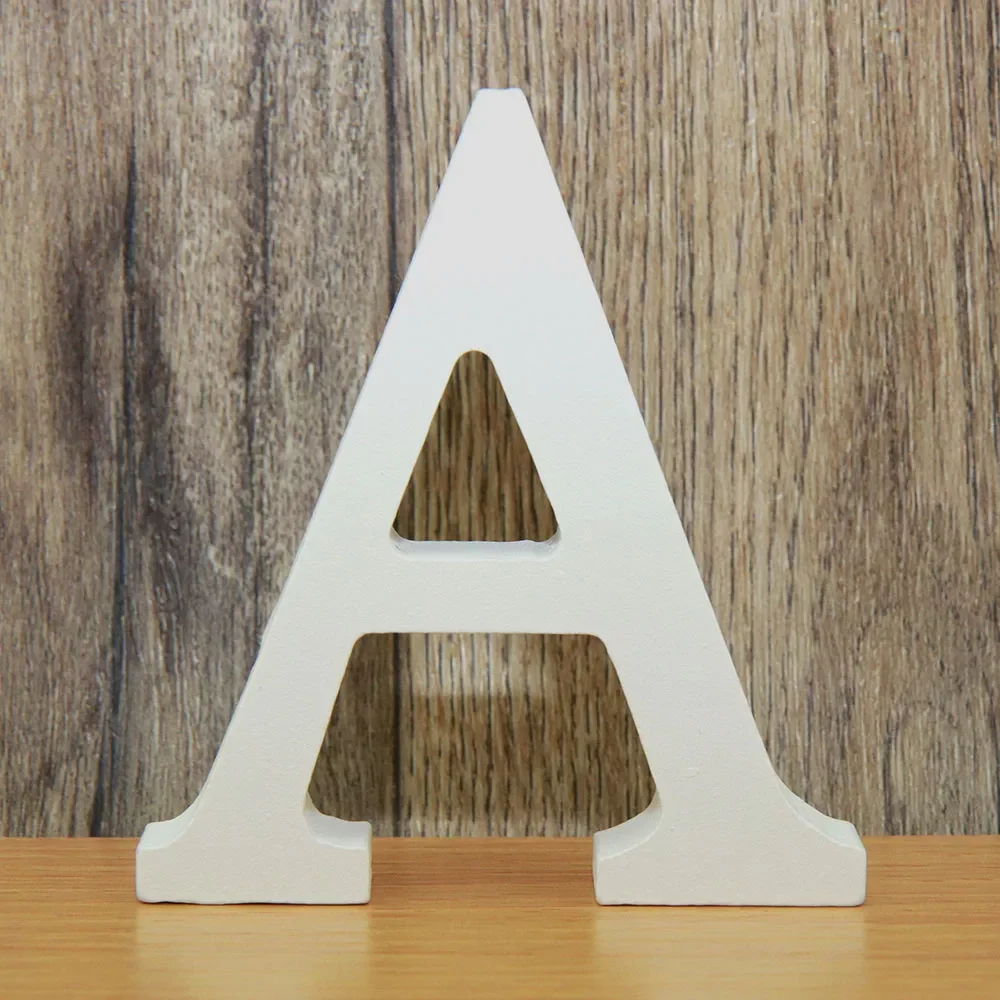 

1pc 8CM Diy Freestanding Wood Wooden Letters Home Decorations White Alphabet Wedding Birthday Party Personalised Name Design