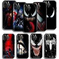 marvel deadpool venom spiderman for apple iphone 13 12 11 pro max mini x xr xs max se 5 5s 6 6s 7 8 plus phone case back black