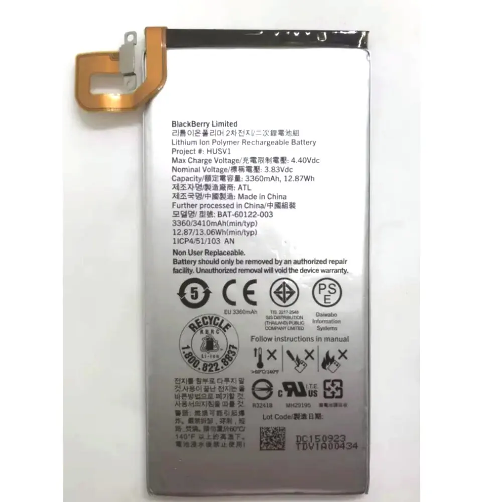 

Large Capacity Li-ion High quality Replacement Battery Authenti 3360mAh BAT-60122-003 For BlackBerry Priv STV100-1/2/3 and HUSV1