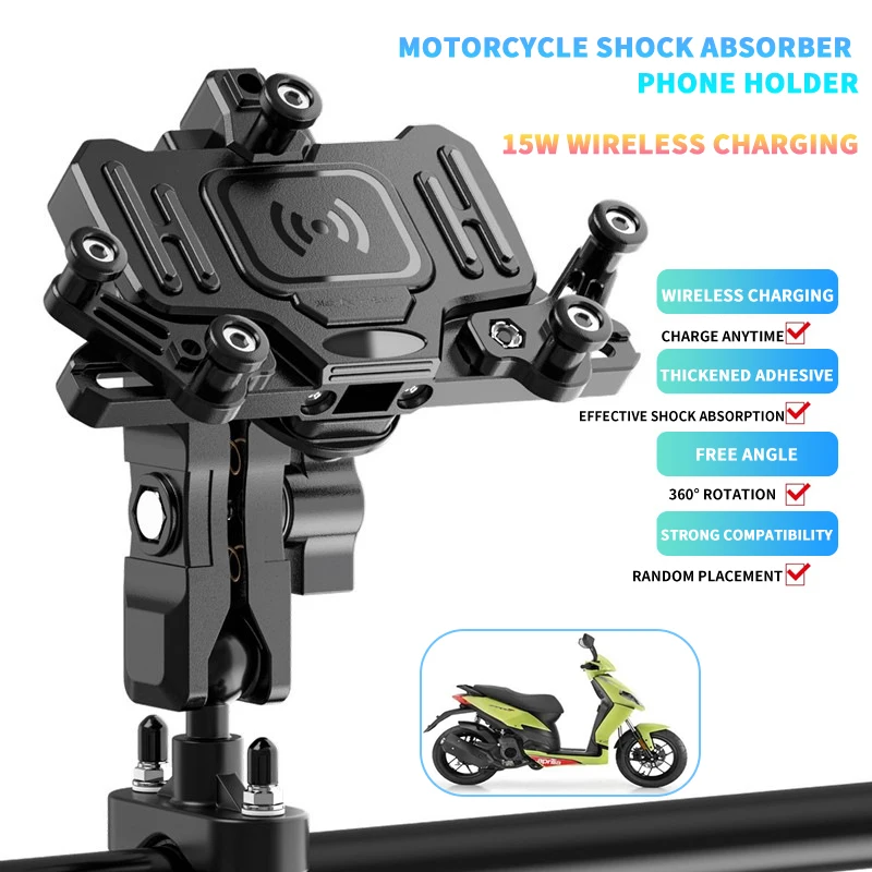 Motorcycle Mobile Phone Holder Wireless Chargingfor  Aprilia SPORTCITY ONE 50 SR MOTARD 50 STX CAFE APR125-2  Accesorios Bracket