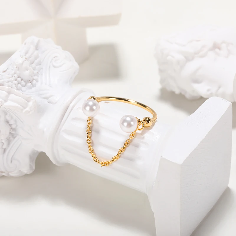 Изящные жемчужные кольца для женщин ювелирные изделия в стиле бохо Регулируемая