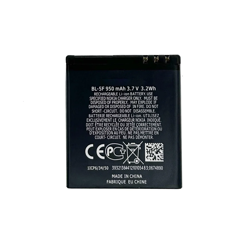Сменный аккумулятор BL-5F 950 мАч для Nokia N72 N78 N95 N93i E65 6210 6260S 6290 N96 N98 6710N BL 5F