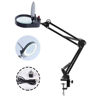 5x 8x15x glass lens magnifier lamp magnifying glass with light and stand hands free adjustable swivel arm for close work