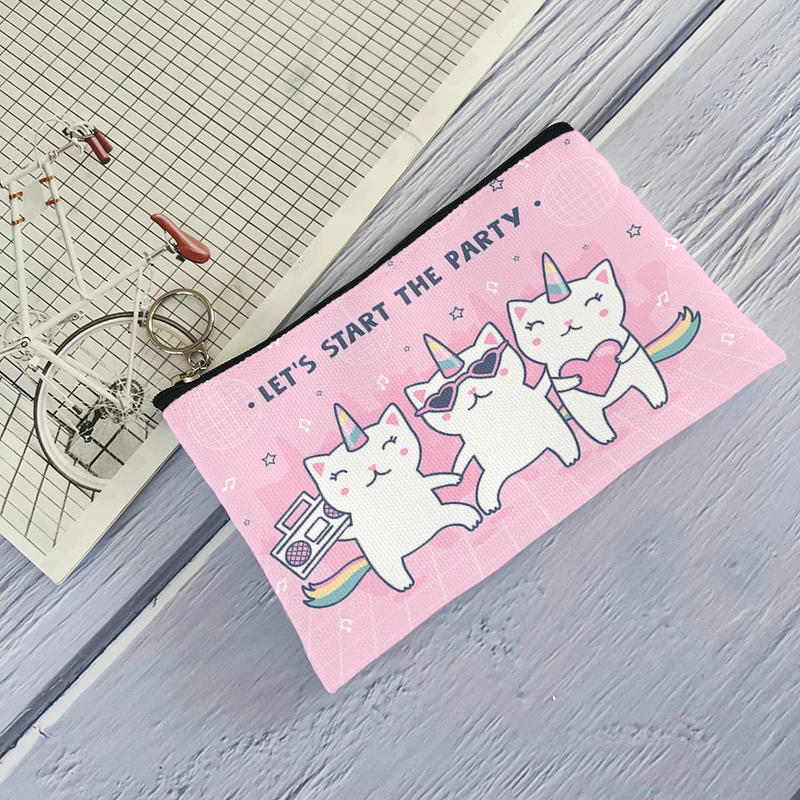 Модная женская сумка для монет милая мультяшная девушка Портативная на молнии