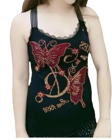 

Женские топы с подкладкой, Майки с драгоценными камнями, женская сексуальная женская майка, женская сексуальная майка с пуговицами