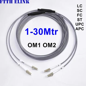 1m2m3m5m10m15m20m30M 2 core Armored fiber patch cord OM1 OM2 SC LC FC ST UPC APC Multimode 2 fibers optical fibre jumper outdoor
