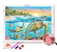 5d diy sea turtle animal diamond painting colorful cross stitch diamond embroidery picture of rhinestones home decor