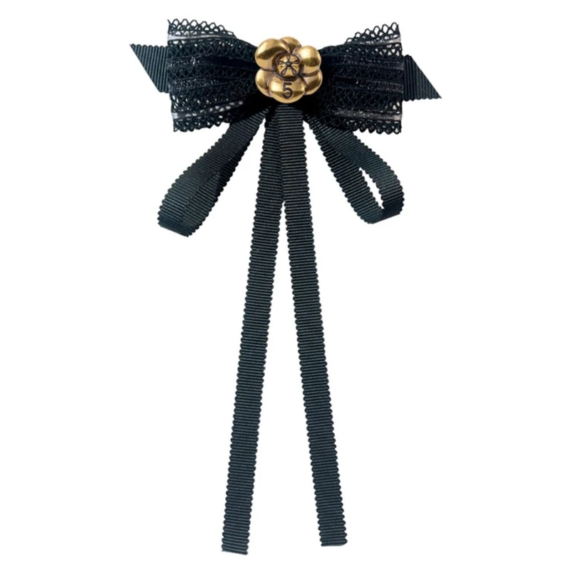 

Lady Camellia Brooches Lace Collar Bow Tie Suitable for Formal or Casual Wear
