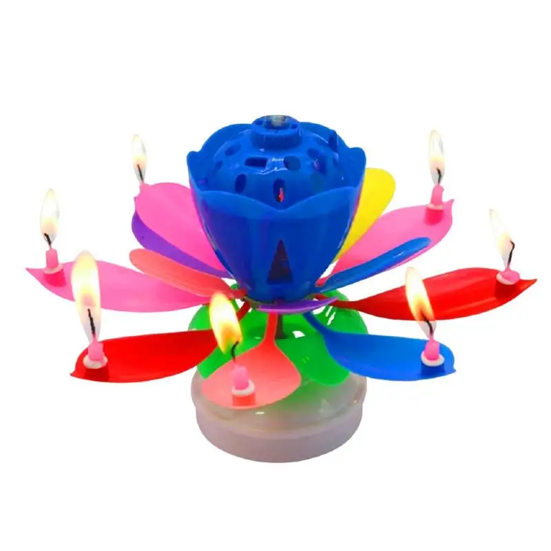 Musical Birthday Candle Creative Rotating Musical Candle LED Festive Effect Solid Paraffin Unique Singing