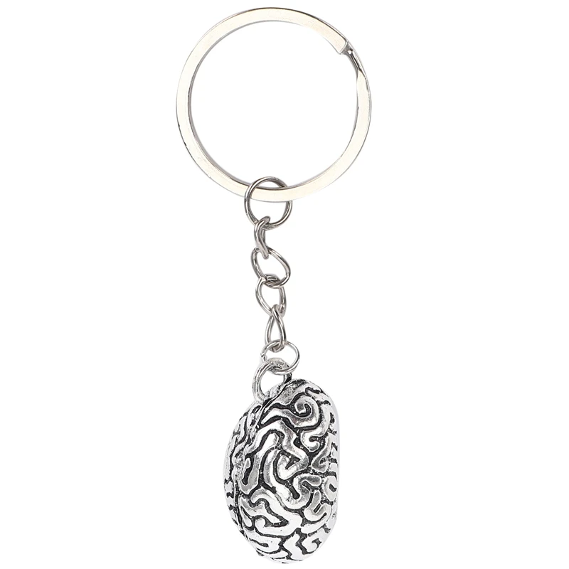 

Brain Keychain Alloy Smart Brainiac IQ Key Ring Fob Chain Medicine Human