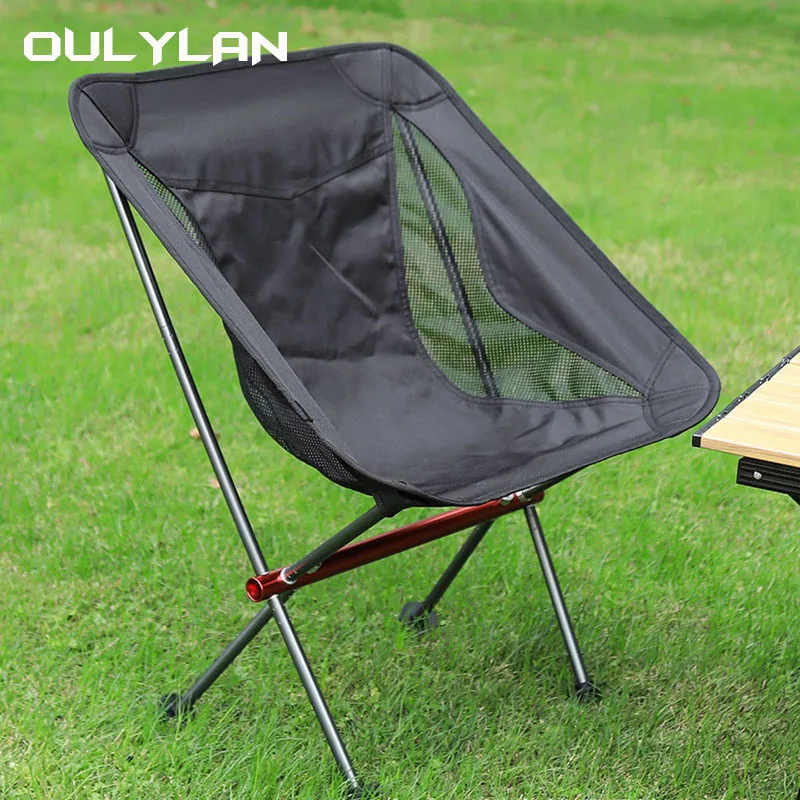 

Oulylan Outdoor Folding Chair Oxford Cloth Camping Moon Chair Ultralight Portable Hiking Picnic Seat Fishing Beach Accessories