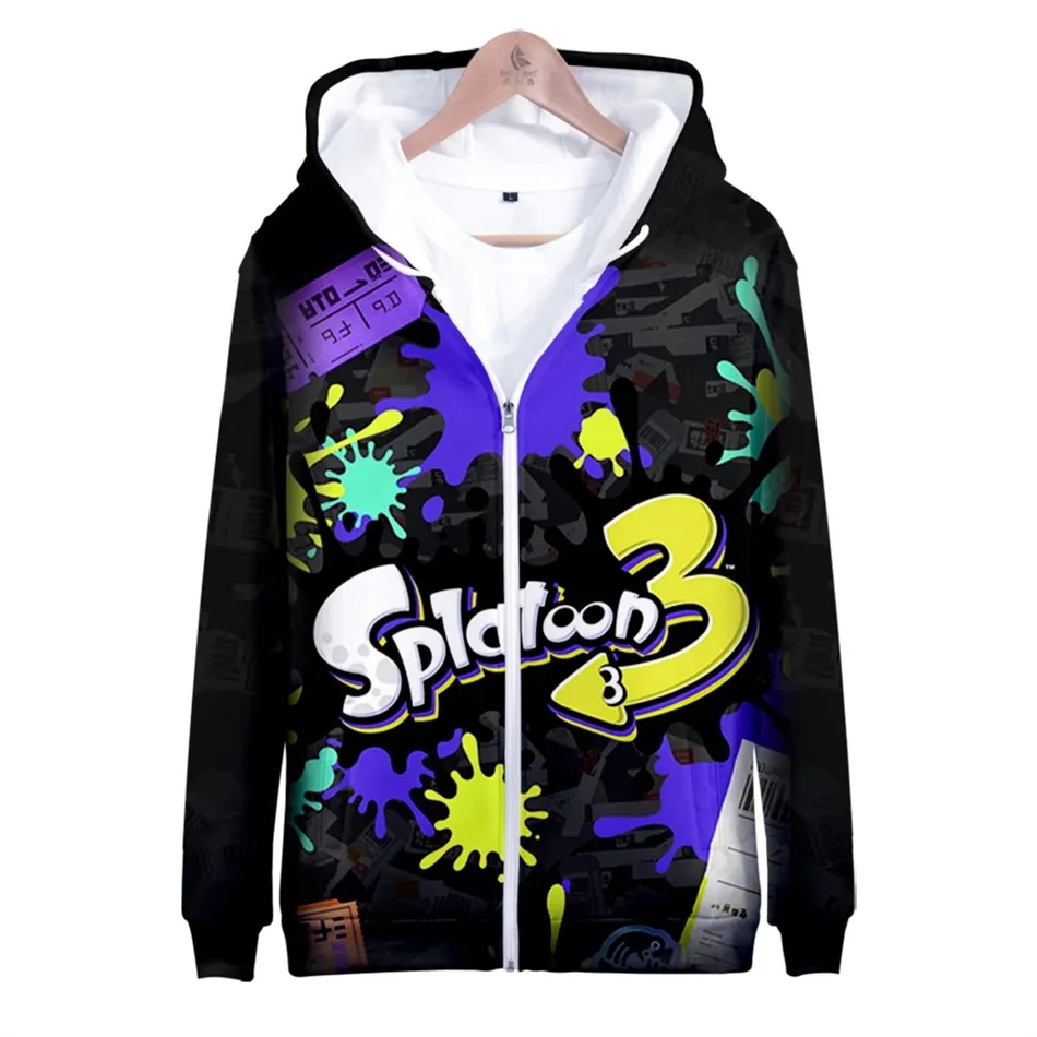 

Splatoon 3 Zipper Sweatshirt Unisex Long Sleeve Women Men Hoodie Harajuku Streetwear 2022 New Game 3D Clothes