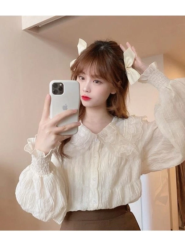 Волшебные милые кружевные рубашки с кукольным воротником женский дизайн Sense