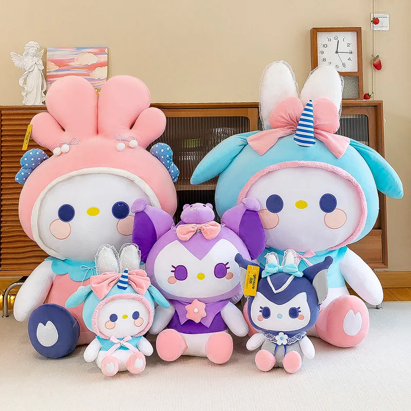 

Подушка плюшевая Sanrio большого размера 32-90, милая мягкая мультяшная подушка в виде животного, My Melody Kuromi, подарок на день рождения для детей