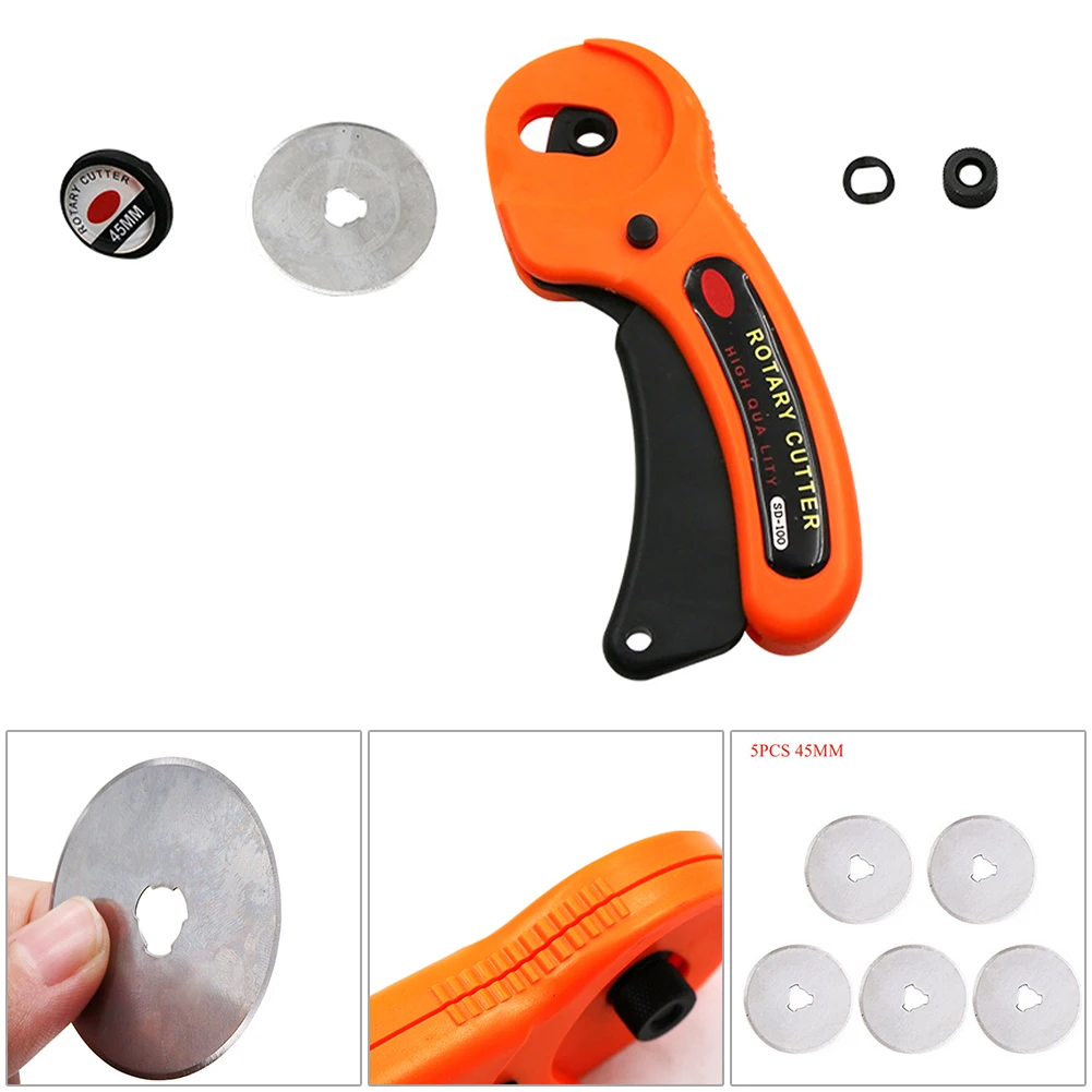 

100% Brand New Roller 1*45MM Roller+1 Slice / 5*45mm Slice 45mm Leather Cutting Tool