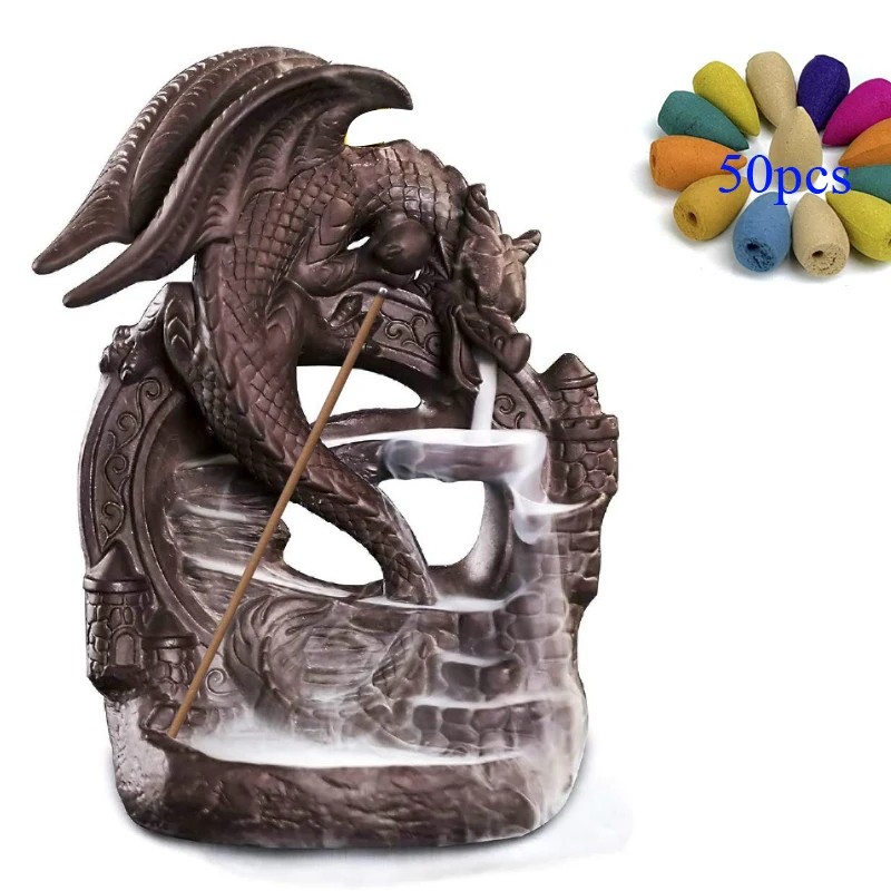 

Керамический обратный поток благовония горелка благовония водопад желание ручной работы статуя подарок курильница комната Декор подставк...