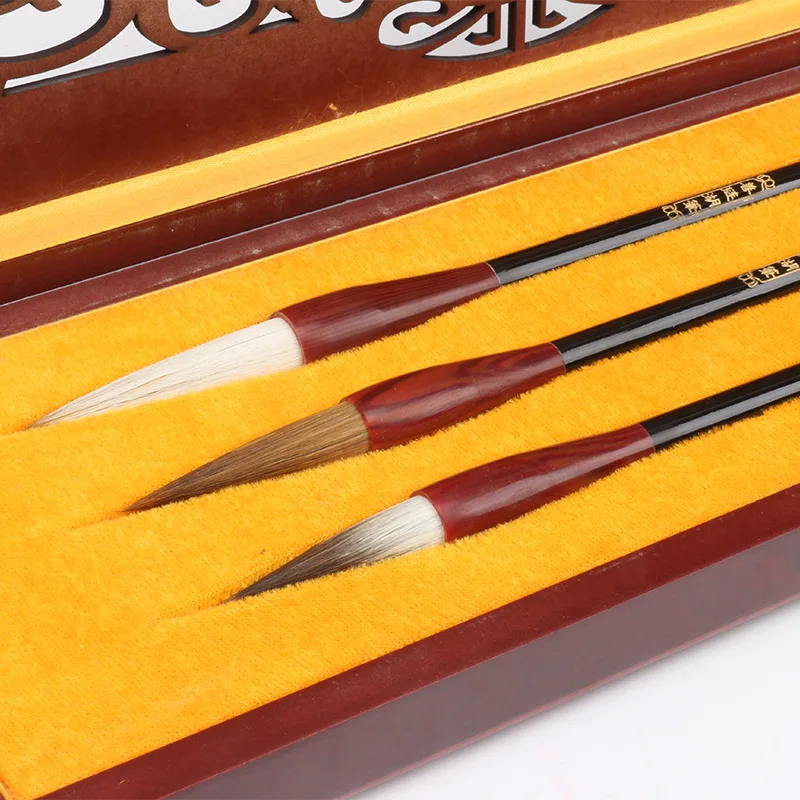 Ceny Three-pack Of Sheep Hair And Wolf Hair Brush Set Chinese Traditional Calligraphy And Painting Practice Professional Supplies Cena Three-pack Of Sheep Hair And Wolf Hair Brush Set Chinese Traditional Calligraphy And Painting Practice Professional Supplies