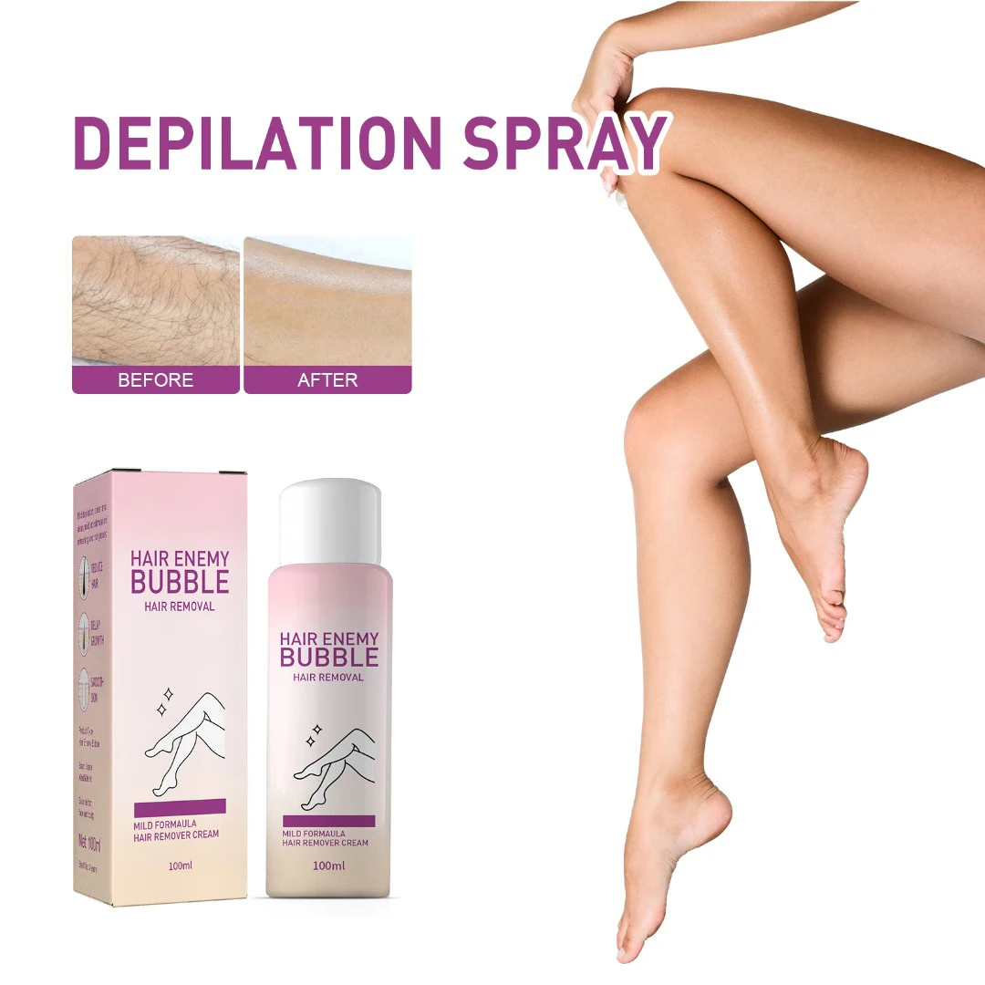 

1 Set 100ml Gentle Bubble Hair Removal Mousse Spray Depilatory Foam Cream For Men Women Body Leg Arm Underarm Private Parts