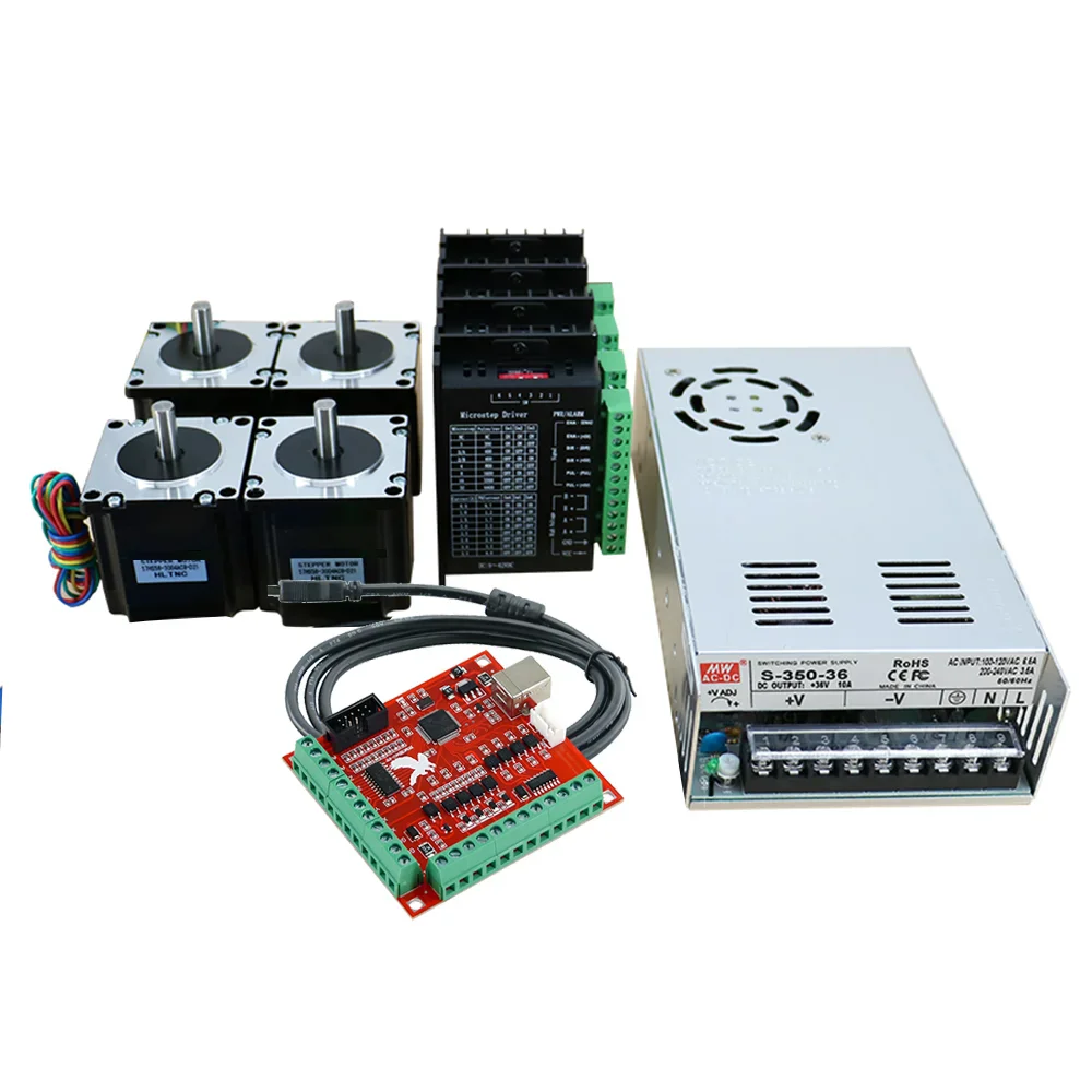 

HLTNC 4-осевой комплект шаговых двигателей Nema23