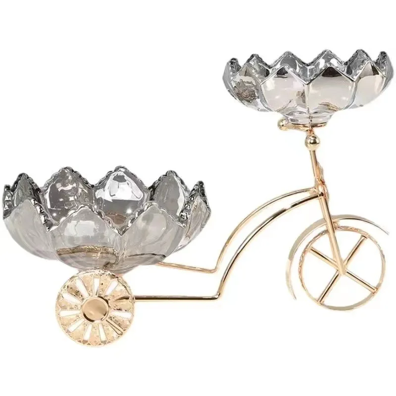 Европейская хрустальная стеклянная тарелка с фруктами велосипедный орнамент