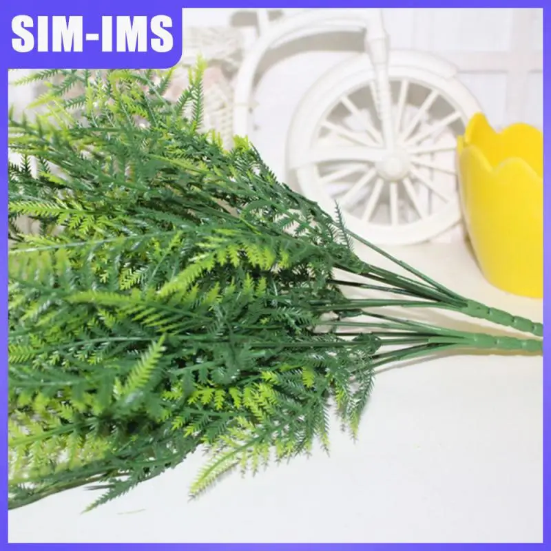 

7 Stems Grass Leaf Fern Bush Plants High Quality Artificial Plants Plastic Decorative Home Office Artificial Asparagus