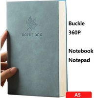 a5 maple leaf buckle notebook pu thickening 360p agenda this office meeting leisure notebook stationery learning planner diary