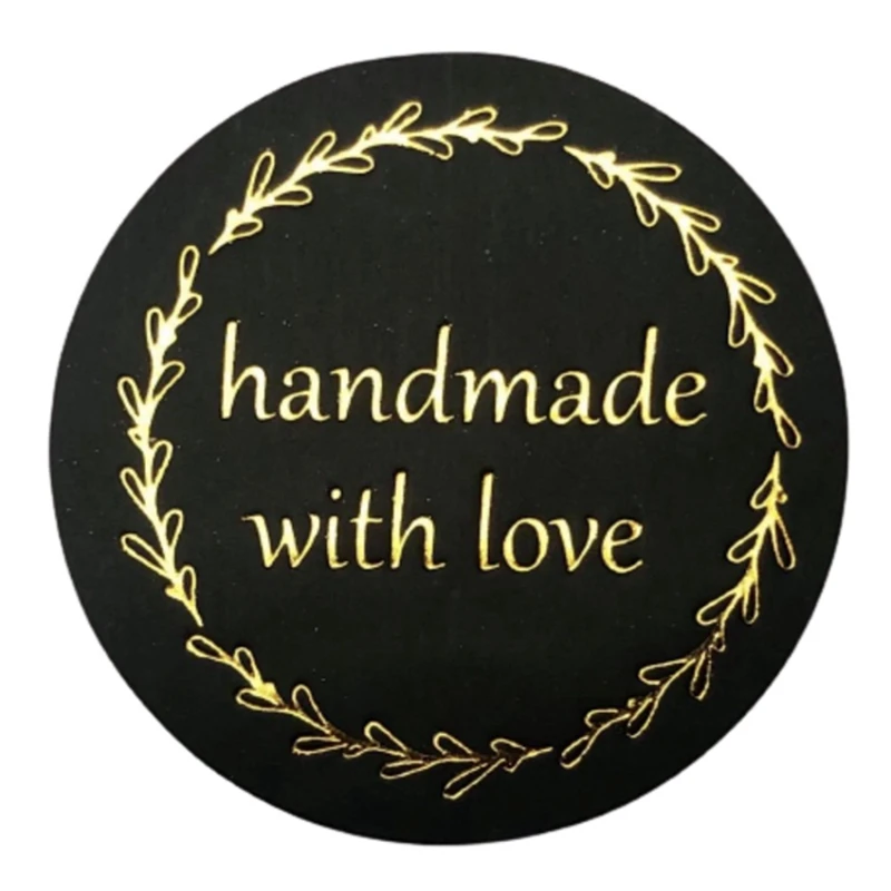 500pcs handmade with Love Stickers Baking label wedding sticker party label decoration envelope seal stationery black sticker