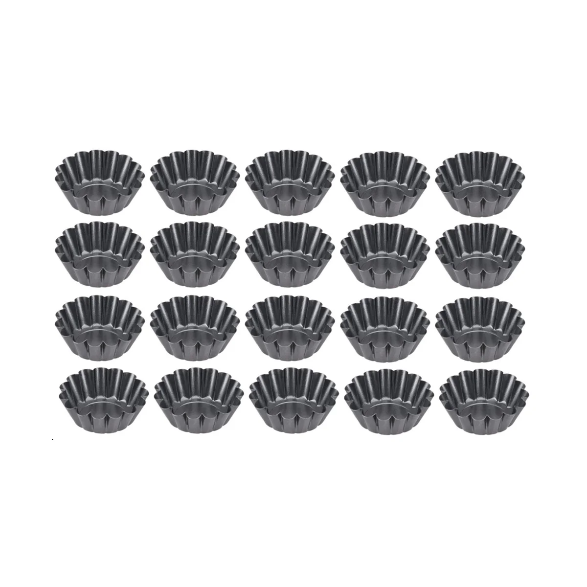 

20Pcs Non-Stick Cake Mold Pizza Cake Muffin Mold Egg Tart with Ruffled Edge,Bakeware Pie Tins for Toaster Oven