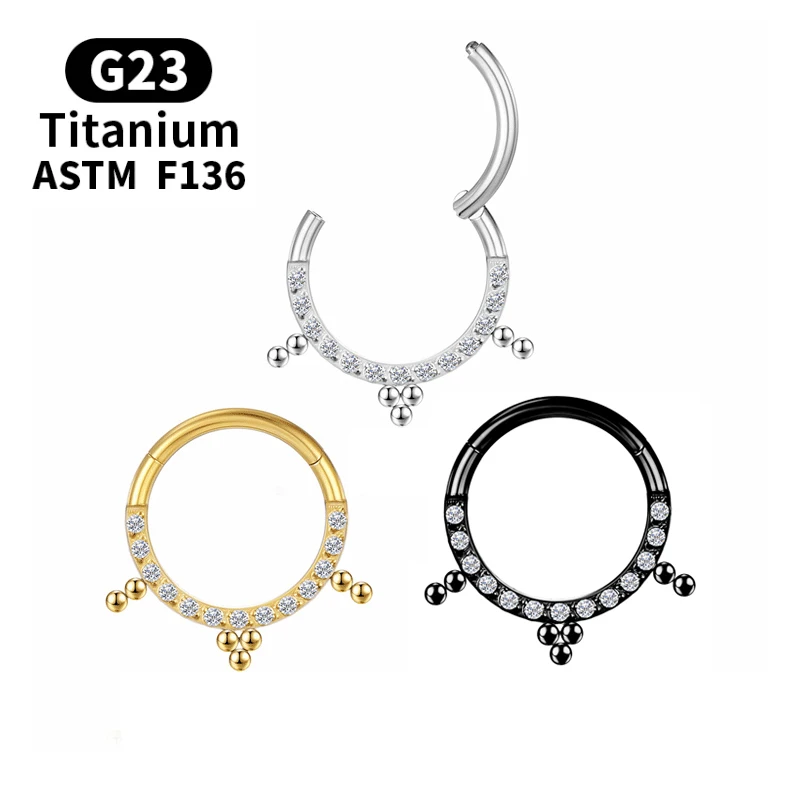 

Wholesale Piercing Septum G23 Titanium Tragus Clicker Nose Rings Helix Body Hinge Segment Cartilage Earrings Jewelry for Women