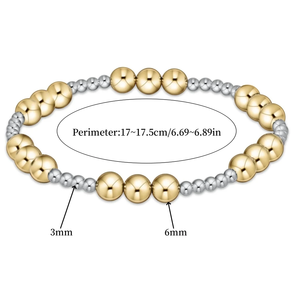 Vlen позолоченный и серебряный браслет из бисера штабелируемые смешанные