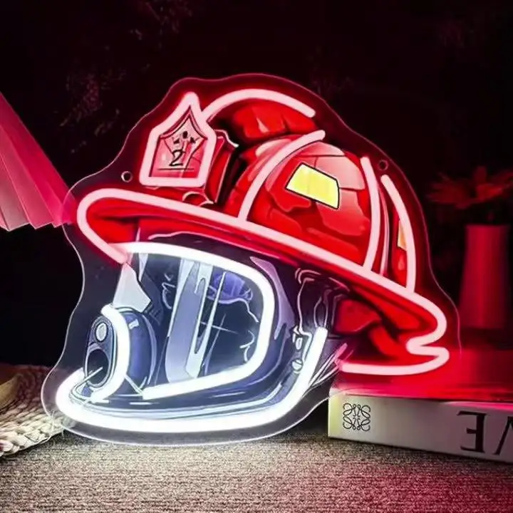 

Неоновый знак пожарного шлема из акрила