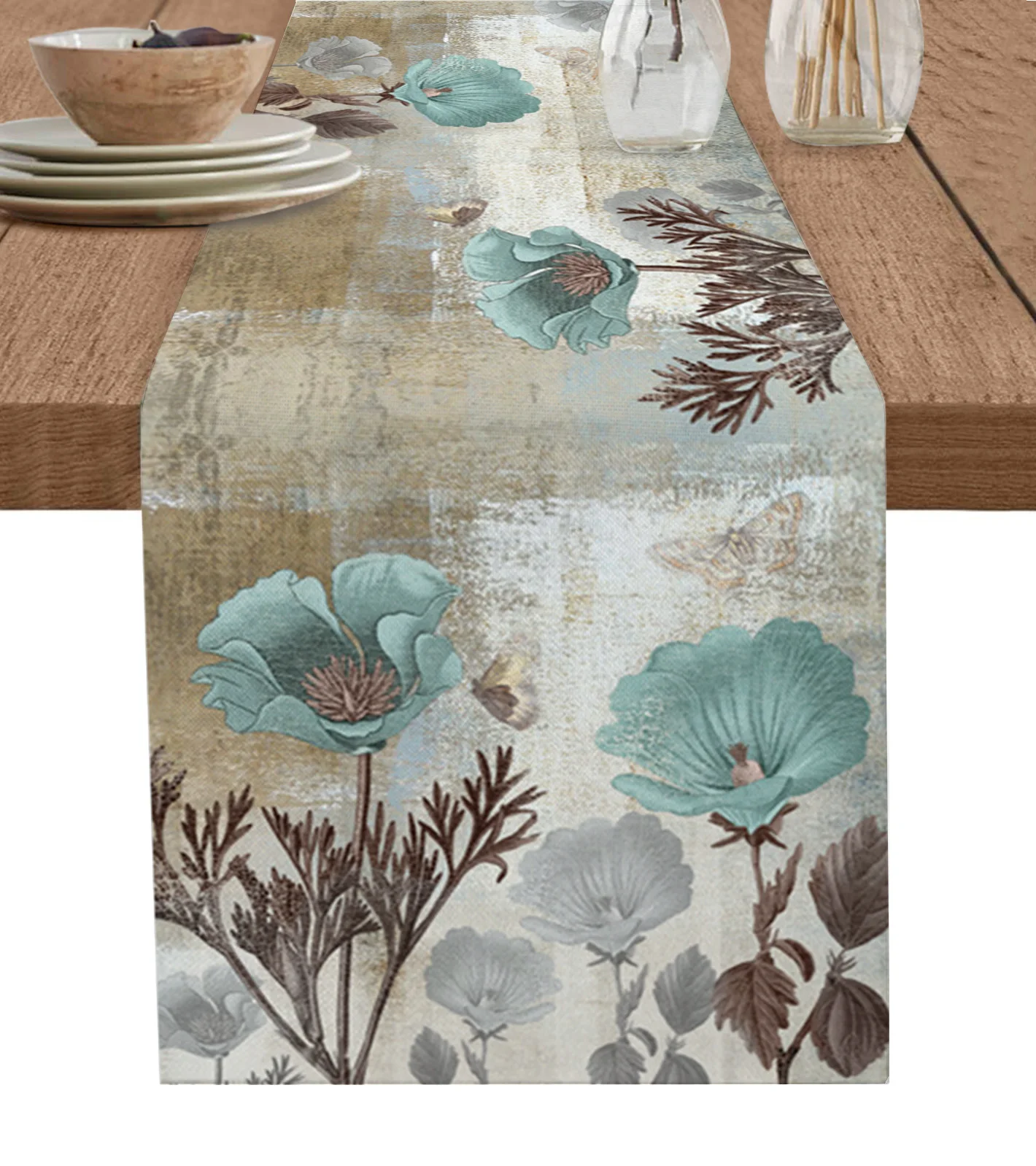 

Цветок в стиле ретро тюльпан растение настольная дорожка украшение домашний декор обеденный стол декор стола