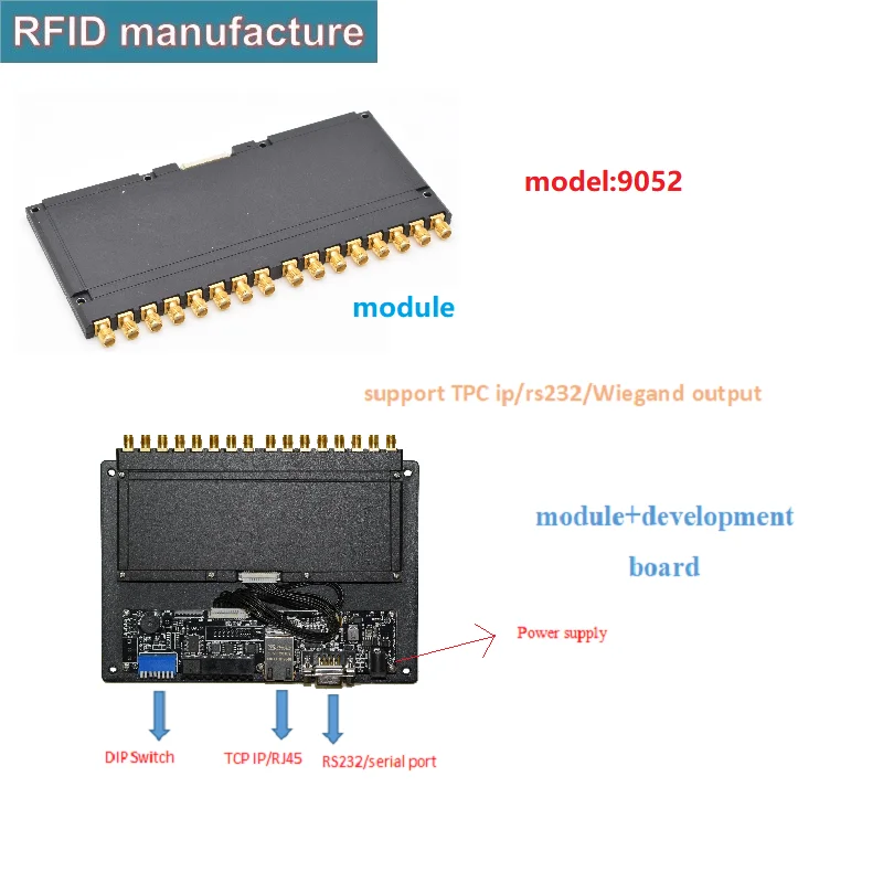 16ports long reading range multiple tag uhf rfid reader with development-board TCP/IP rs232 for library book management | Безопасность и