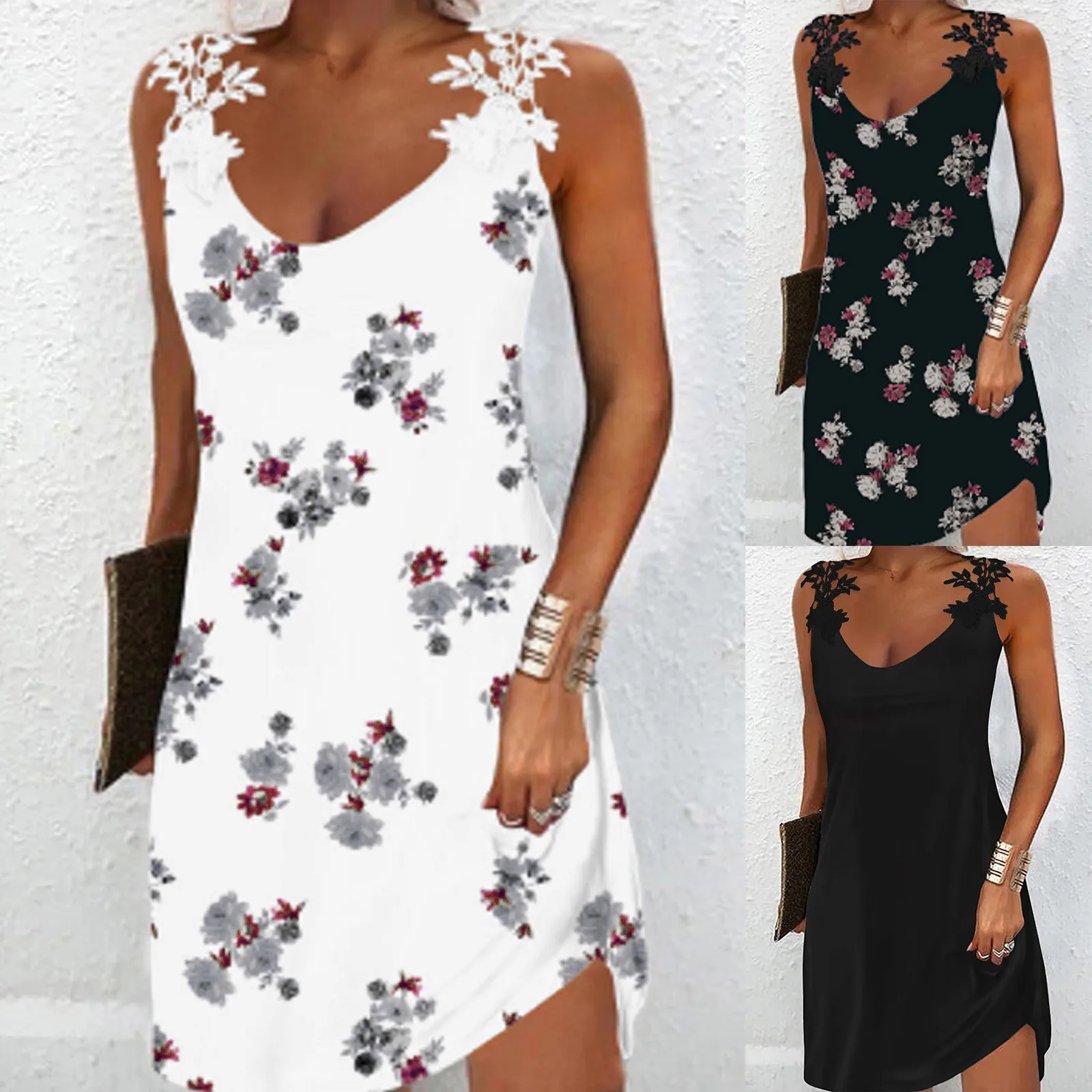 

Женское платье без рукавов, однотонное летнее пляжное платье для праздника, вечеринки, однотонное пляжное платье без рукавов