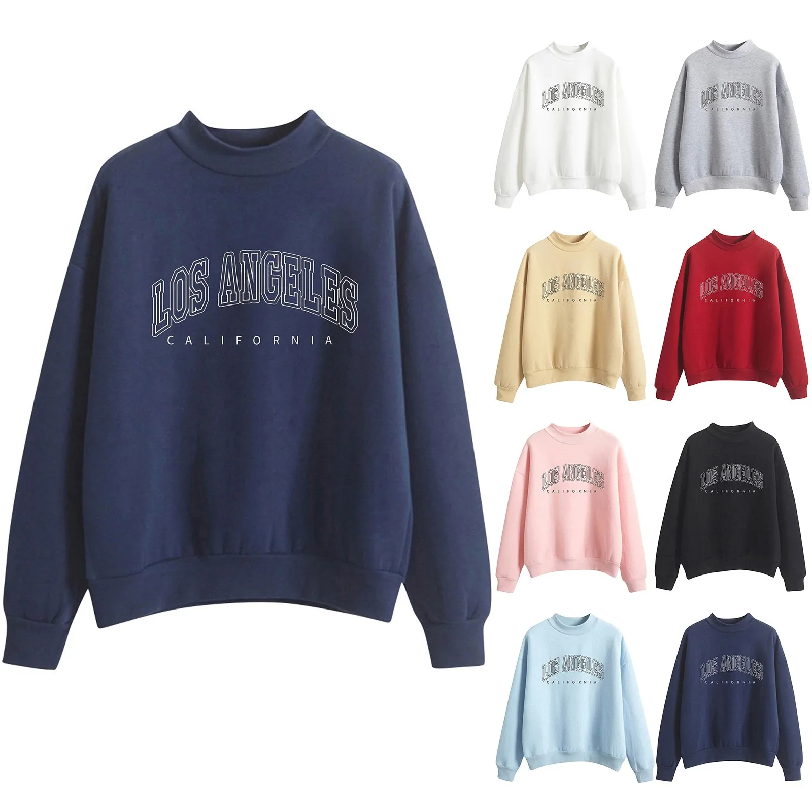 

Autumn Winter O Neck Solid Color Sweatshirt For Women Zip Up Long Sleeve Tunic Tops For Leggings Cool Style Casual Oversize